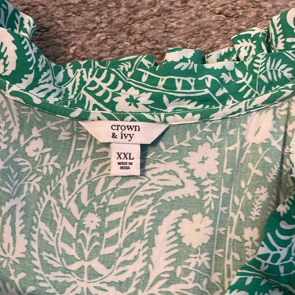 Crown & Ivy Green and White Midi Dress - Picture 8 of 8